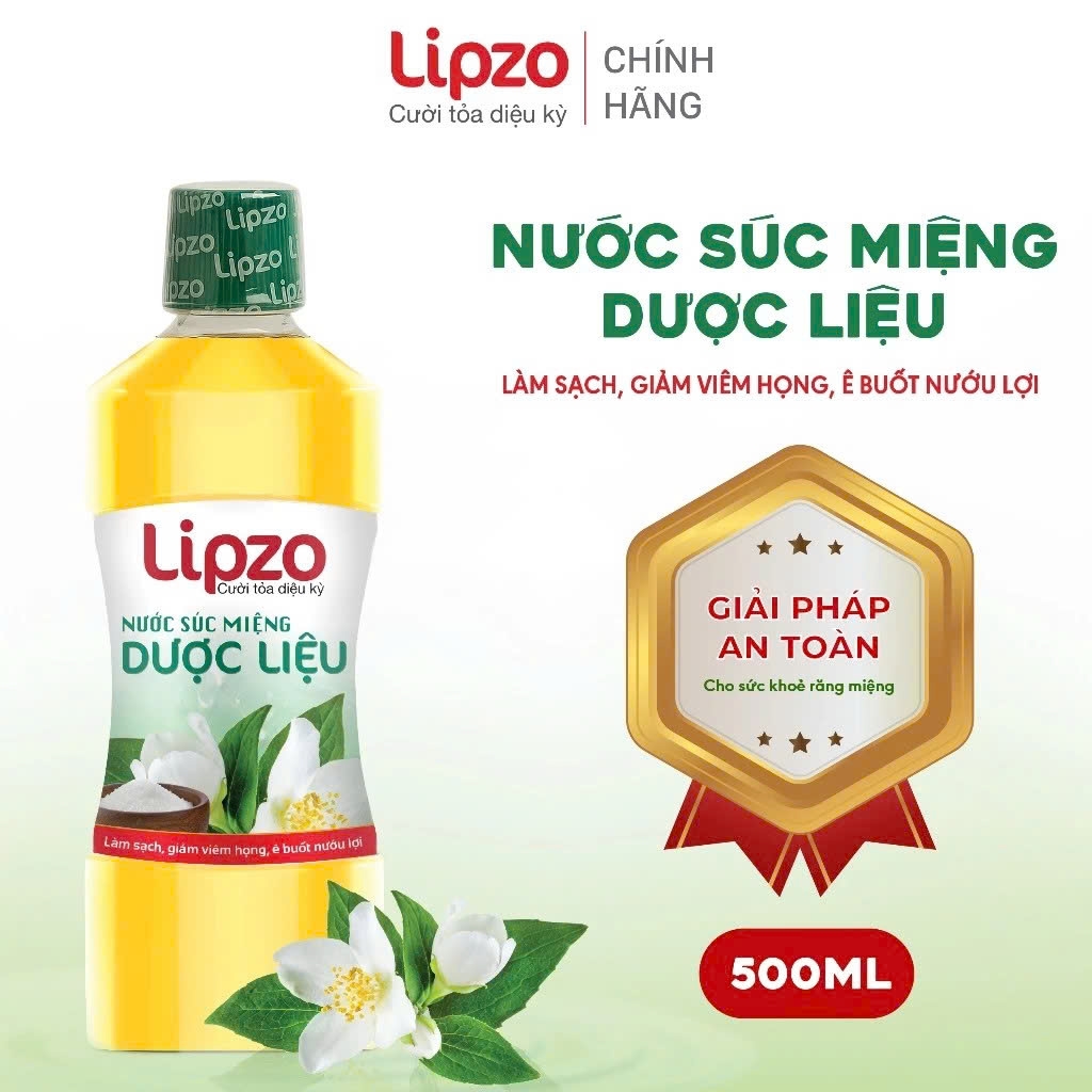 Nước Súc Miệng Lipzo Dược Liệu 250ml – Kháng Khuẩn, Phục Hồi Chân Nướu, Giảm Viêm