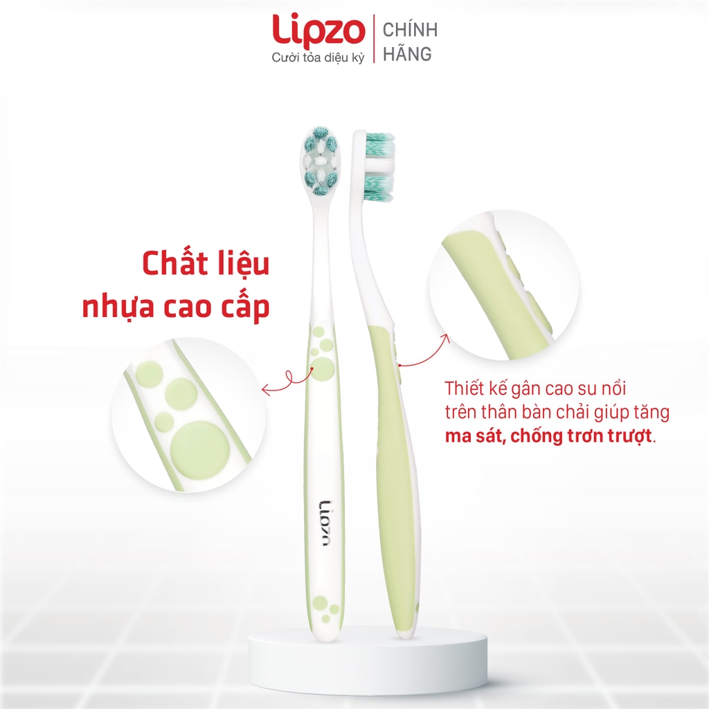 [Combo 3] Bàn Chải Lipzo Sensitive Chỉ Tơ Nha Khoa Kháng Khuẩn Cho Răng Nhạy Cảm, Siêu Mềm Dịu