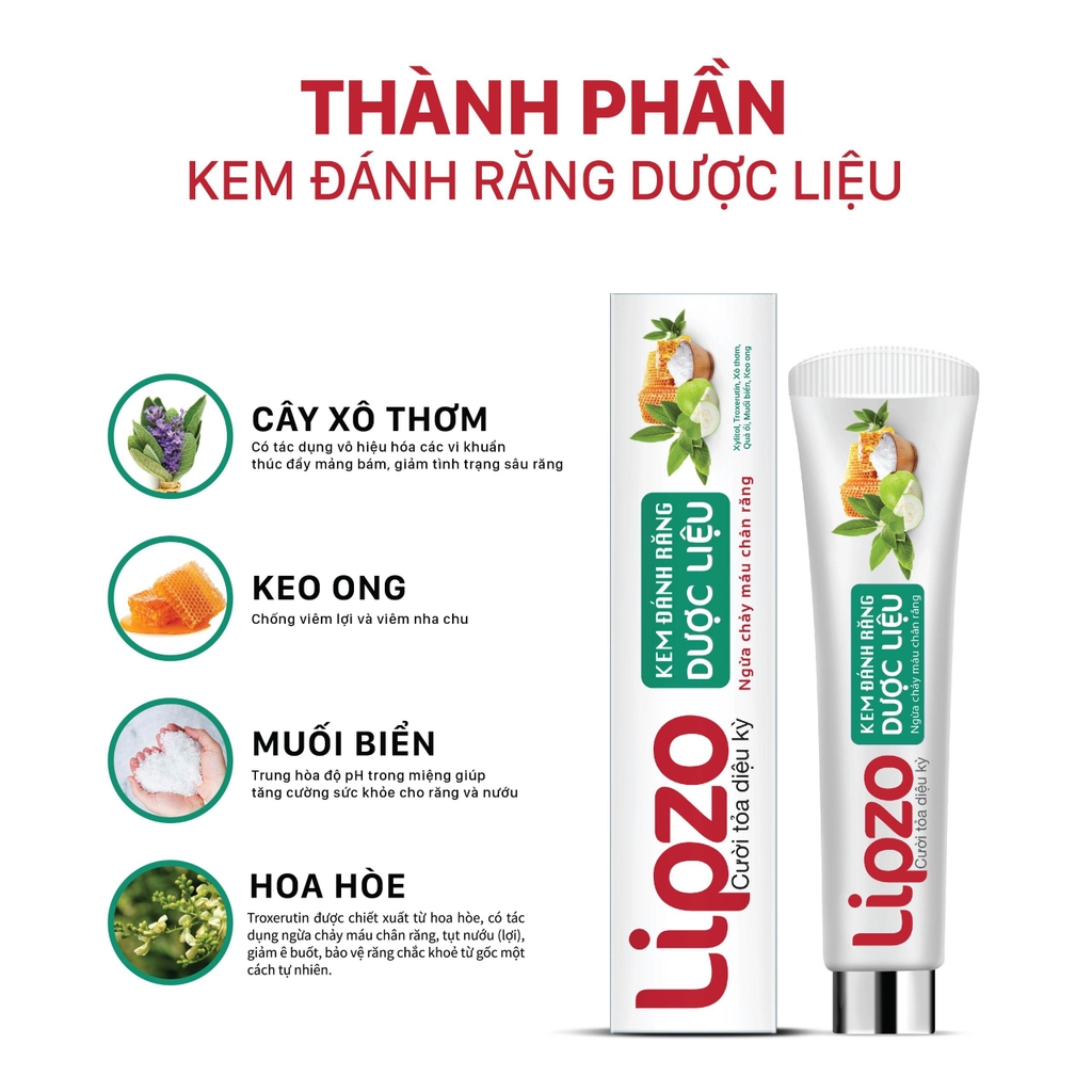 Kem Đánh Răng Lipzo Dược Liệu Lipzo