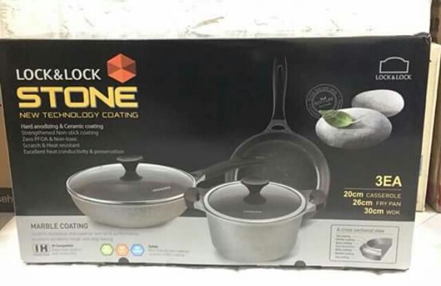 Bộ nồi Lock&Lock Stone 3EA LCA6202S3
