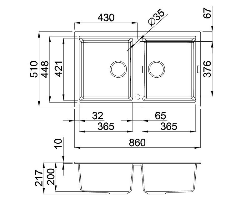 Chậu rửa chén Malloca BIANCO K-45062 - Nano màu kem