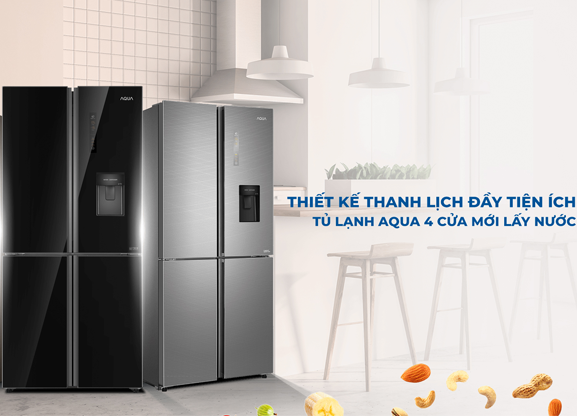 Tủ lạnh Aqua Inverter 456 lít AQR-IGW525EM GB