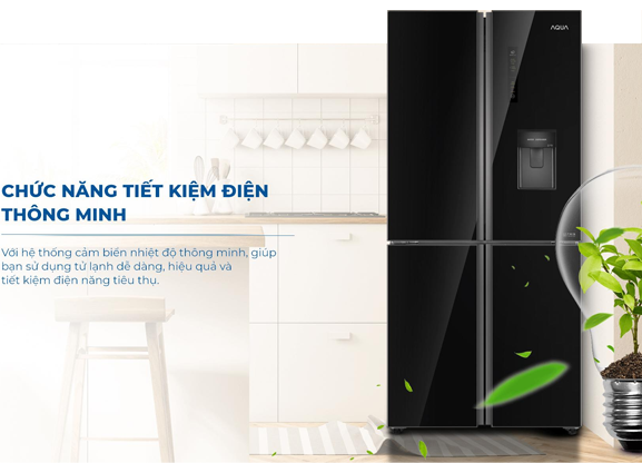 Tủ lạnh Aqua Inverter 456 lít AQR-IGW525EM GB