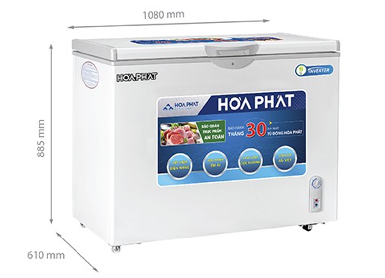 Tủ đông Hòa Phát Inverter 1 ngăn 1 cánh HCFI 516S1Đ1 252 lít