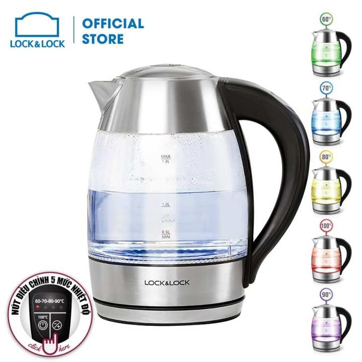Bình đun nước siêu tốc bằng thủy tinh, hiệu Lock&Lock 1.8L EJK341