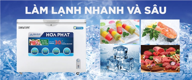 Tủ đông Hòa Phát Inverter 2 ngăn 2 cánh HCFI 606S2Đ2 245 lít