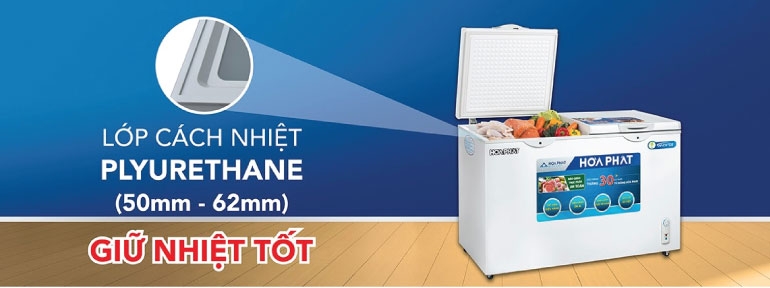 Tủ đông Hòa Phát Inverter 2 ngăn 2 cánh HCFI 606S2Đ2 245 lít