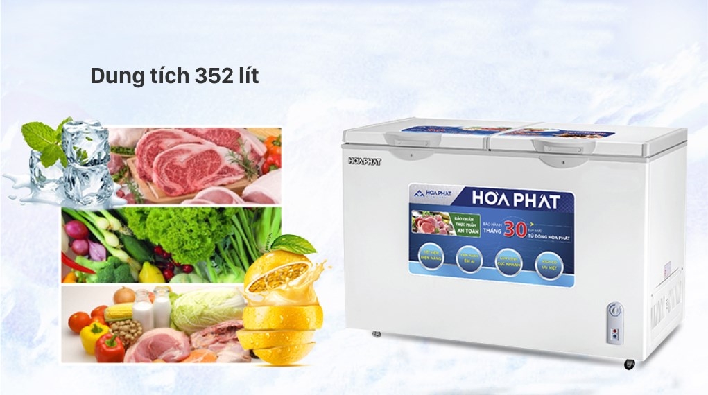 Tủ đông Hòa Phát Inverter 1 ngăn 2 cánh HCFI 666S1Đ2 352 lít