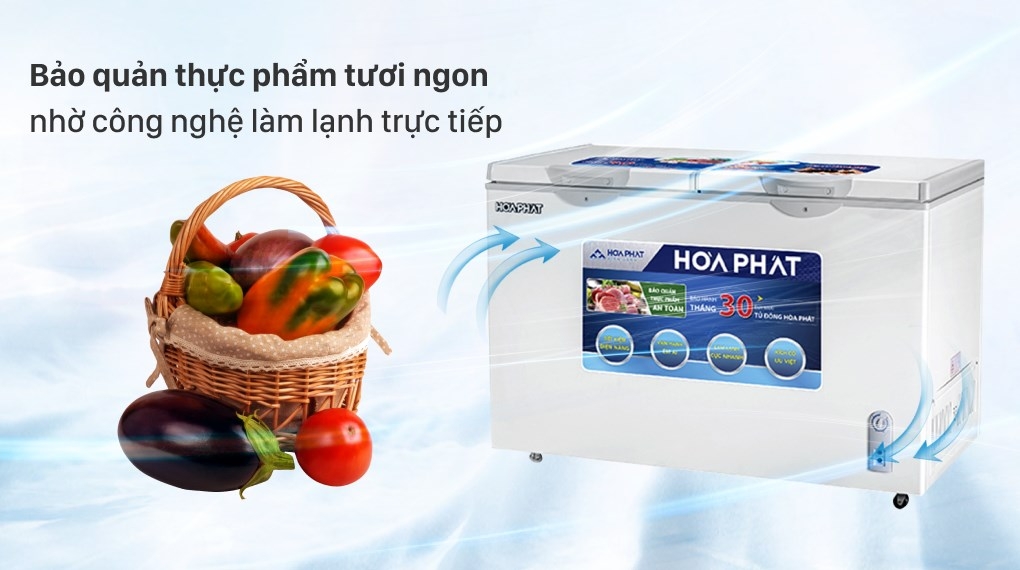 Tủ đông Hòa Phát Inverter 1 ngăn 2 cánh HCFI 666S1Đ2 352 lít
