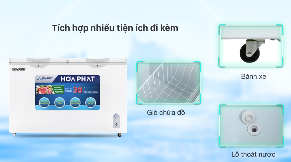 Tủ đông Hòa Phát 1 ngăn 2 cánh HCF 666S1Đ2 352 lít
