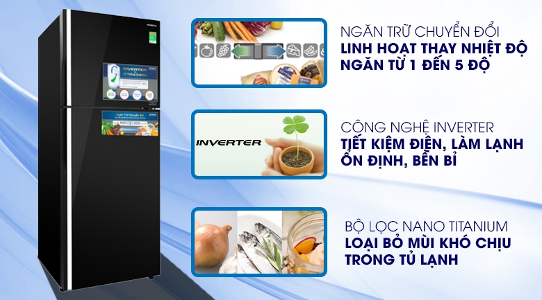 Tủ lạnh Hitachi Inverter 366 lít R-FG480PGV8 (GBW)