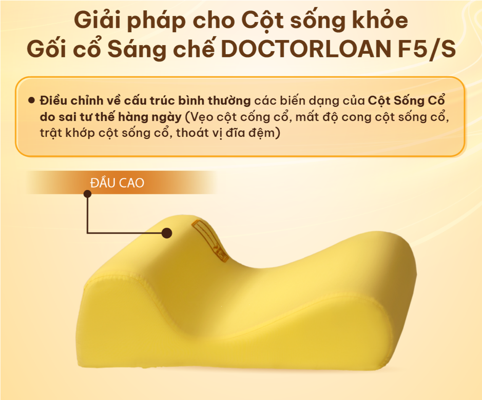 Gối Cổ Sáng Chế DoctorLoan F5/S: Công Nghệ Đột Phá Bảo Vệ Cột Sống Cổ