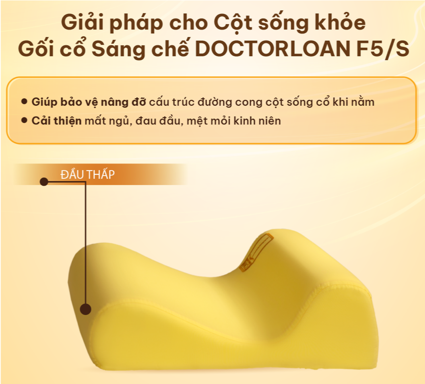 Gối Cổ Sáng Chế DoctorLoan F5/S: Công Nghệ Đột Phá Bảo Vệ Cột Sống Cổ