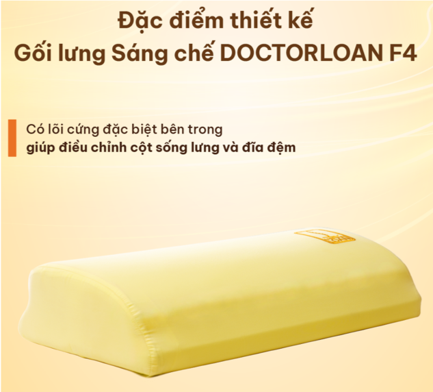 Gối Lưng Sáng Chế DoctorLoan F4: Công Nghệ Điều Chỉnh Cột Sống Lưng Vượt Trội
