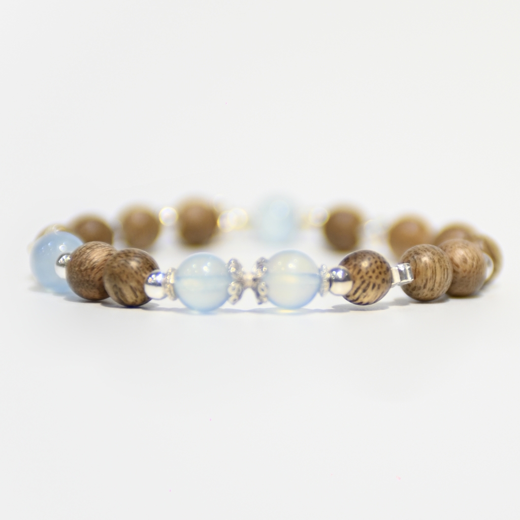 VÒNG TRẦM PHONG THUỶ MIX ĐÁ AQUAMARINE