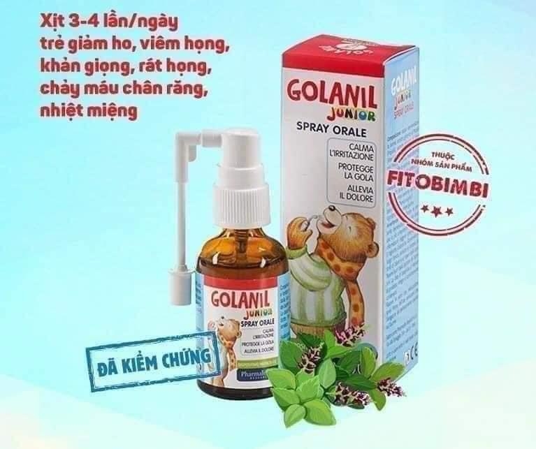 Xịt Họng Golanil Junior 30ml - Bimbi
