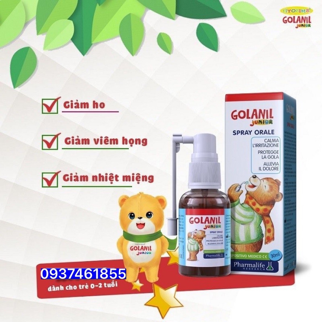 Xịt Họng Golanil Junior 30ml - Bimbi