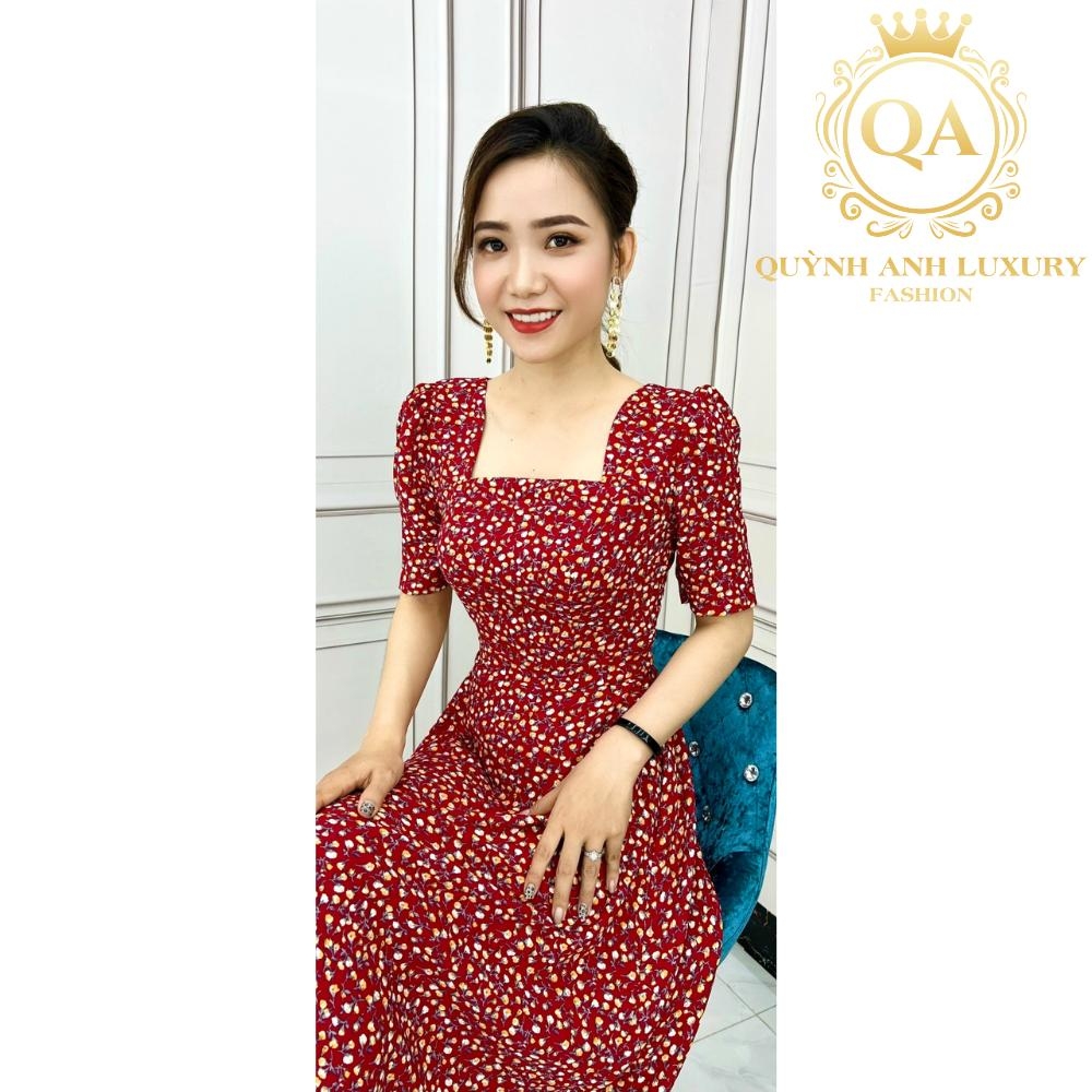 Đầm Váy cổ vuông nhún ngực xanh hoa nhí 💐, style ulzzang Hàn Quốc 🌻 Panny  Boutique 🌻 - Đầm dáng xòe | ThờiTrangNữ.vn