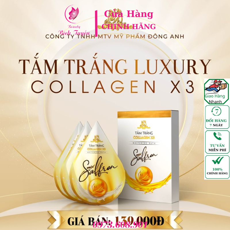 Tắm trắng Collagen X3 Mix Saffron