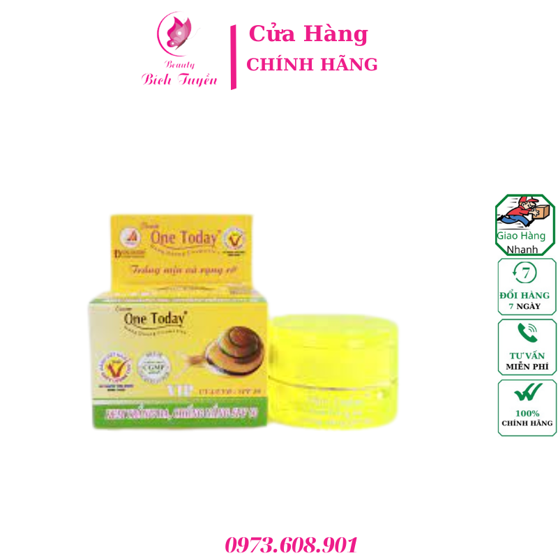 KEM TRẮNG DA, CHỐNG NẮNG SPF50 CAO CẤP  ONE TODAY (VIP) 15g