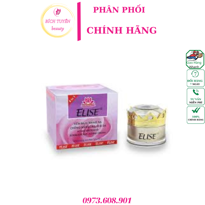 ELISE kem mụn trắng da chống nắng lão hóa da 4 in1  10 g