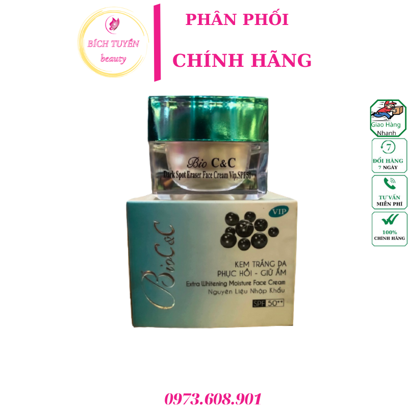 kem dưỡng trắng da giữ ẩm se khít lỗ chân lông Bioc&c cream - biocc cream 20g