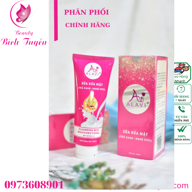 Sữa rửa mặt ALAVI trà xanh - nghệ tươi 120ml