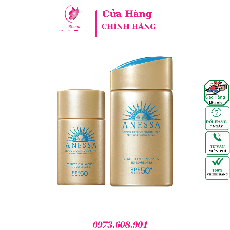 Sữa Chống Nắng Anessa Dưỡng Da Kiềm Dầu 60ml Perfect UV Sunscreen Skincare Milk N SPF50+ PA++++