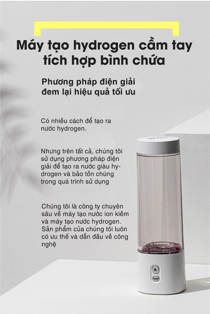 Máy tạo hydrogen cầm tay tích hợp bình chứa Biontech, model: BTH-101T