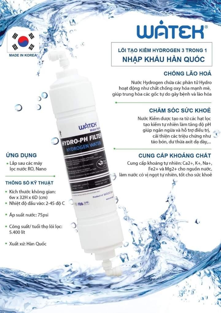 Lõi tạo KIỀM HYDROGEN 3 IN 1 (HYDRO-PH FILTER)