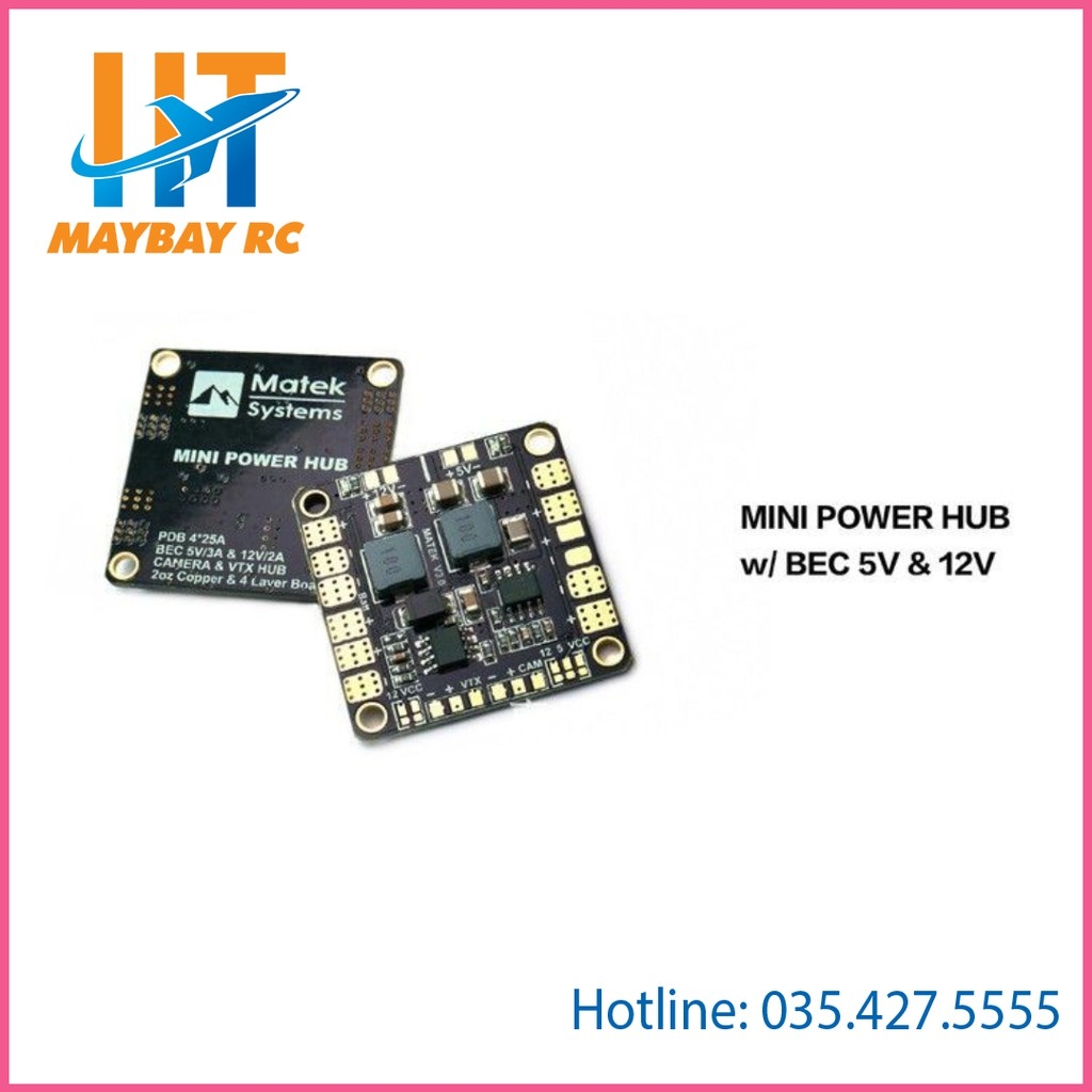 Mạch PDB Matek MINI Chia Nguồn output 5V,12V maybayrc