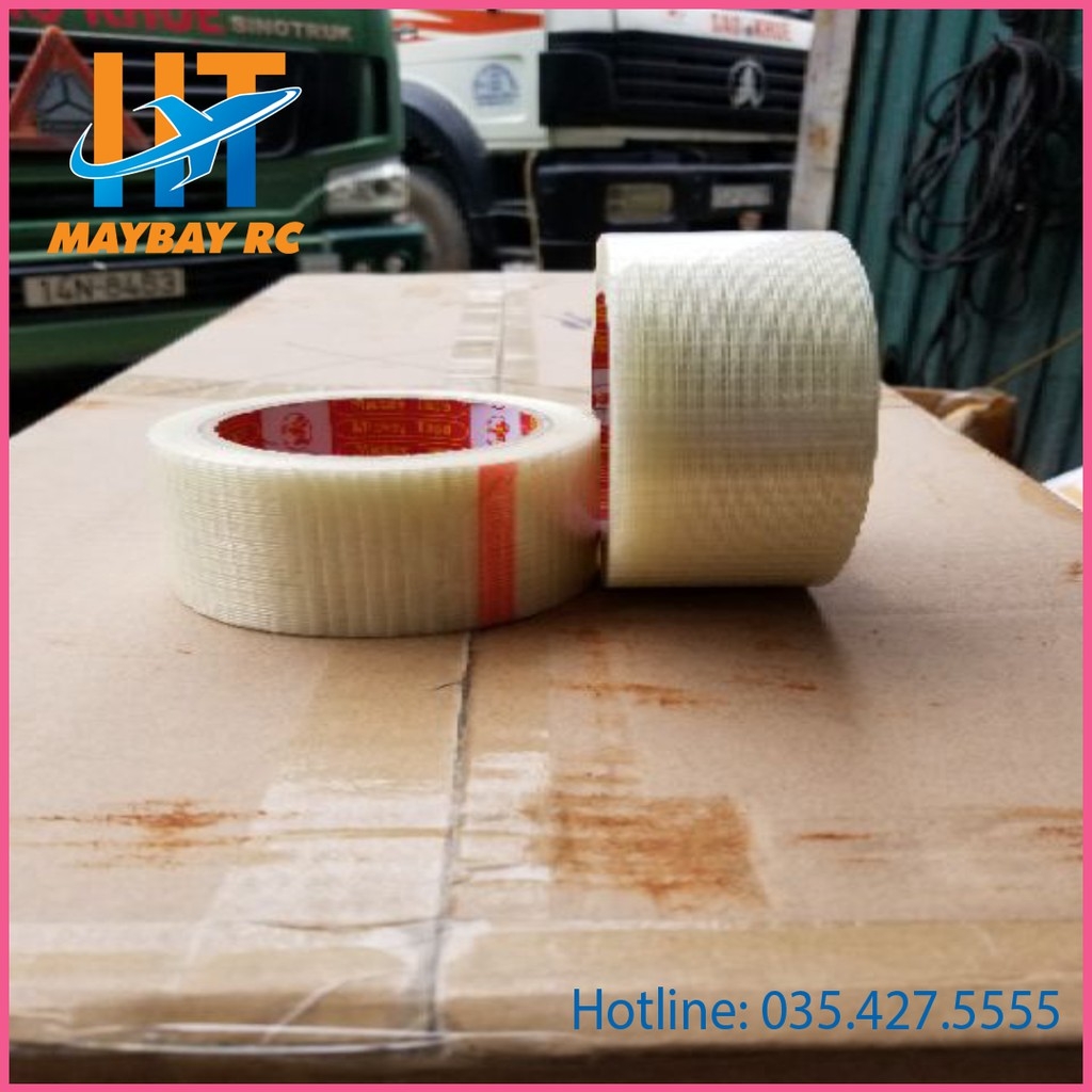 Băng Dính Sợi Thủy Tinh Caro Kích Thước 5cm, 4cm, 3cm, 2cm x20m.