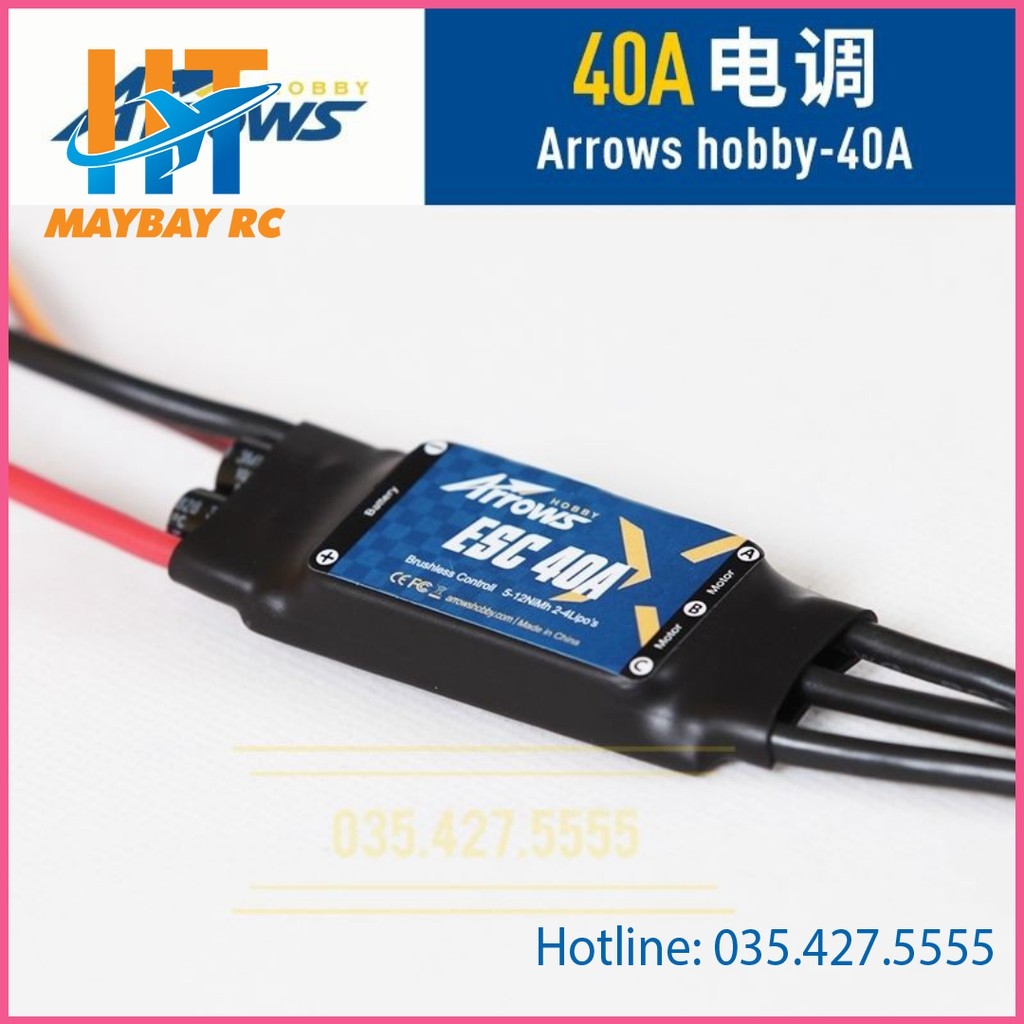 ESC Không Chổi Than Arrows hobby 40A 2s- 4s XT60.