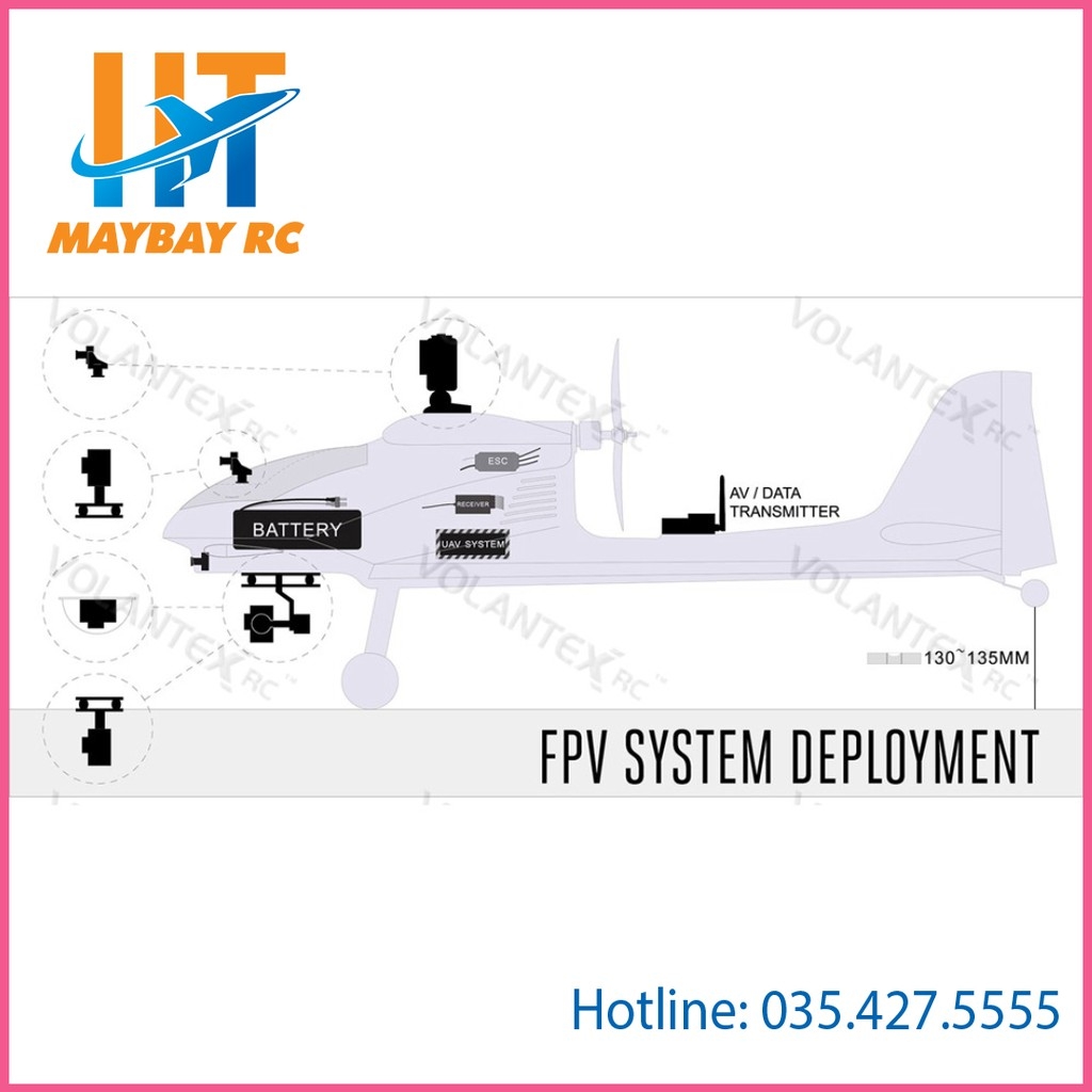 KIT Máy Bay Mô Hình FPV Ranger Sải Cánh 1400mm EPO.