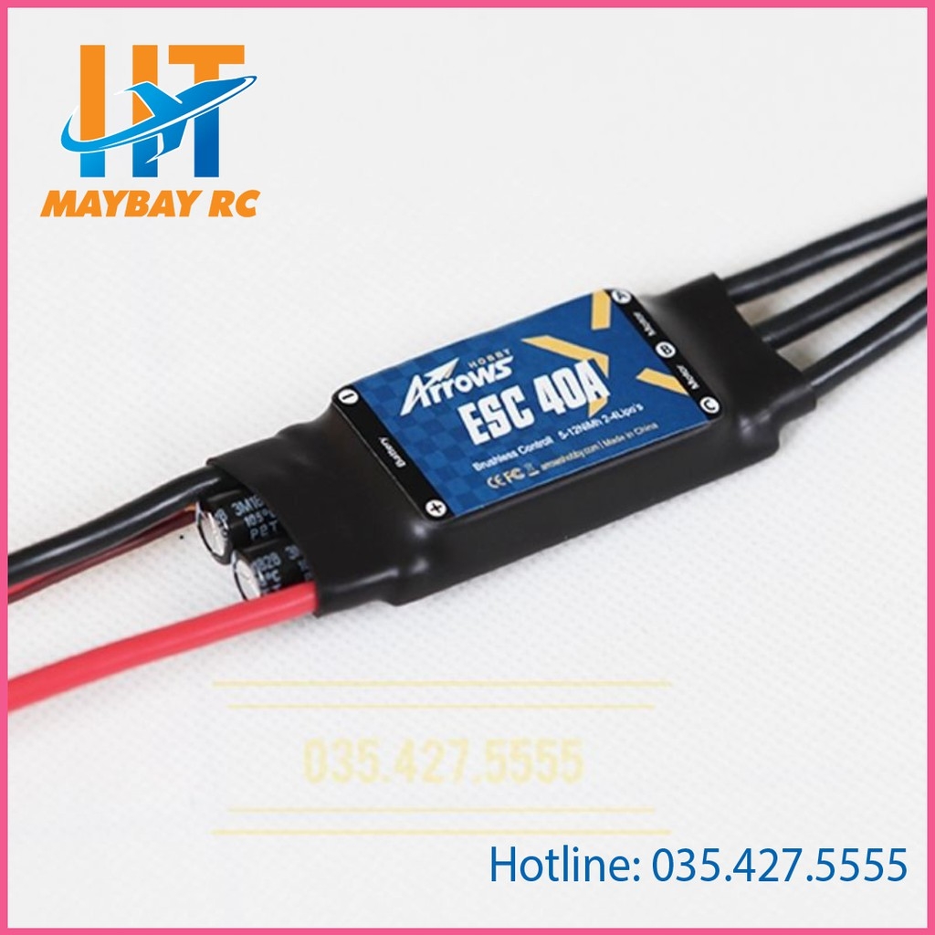 ESC Không Chổi Than Arrows hobby 40A 2s- 4s XT60.