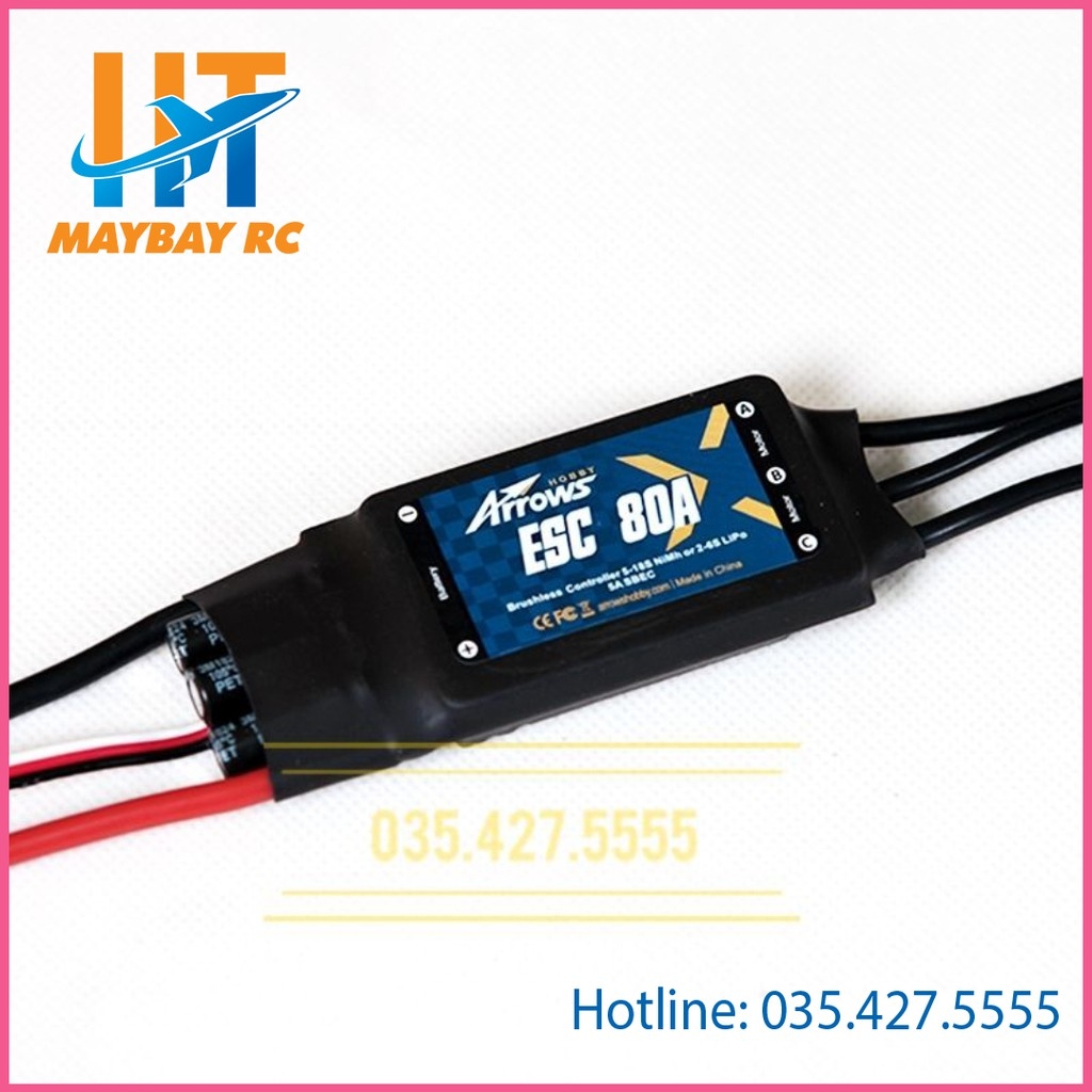 ESC Điều Tốc Không Chổi Than Arrows hobby 80A 2-6S