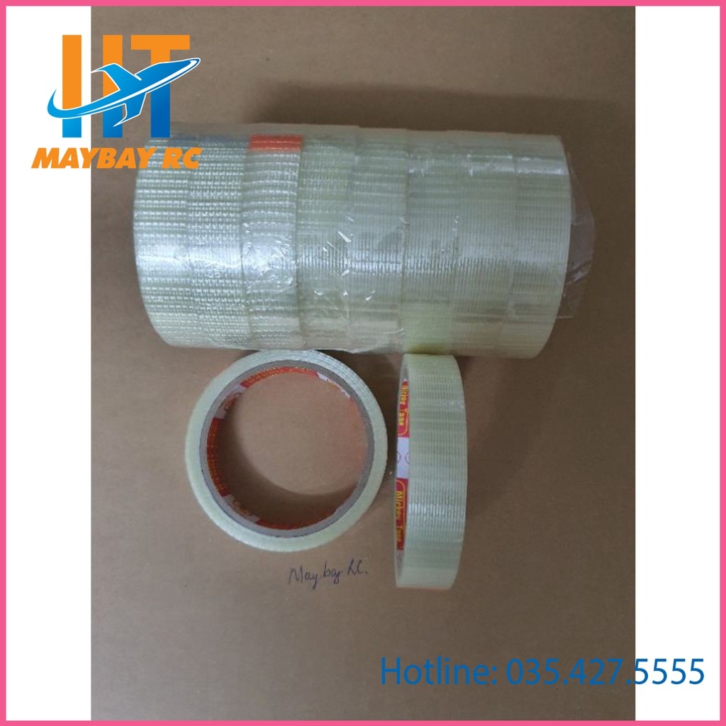Băng Dính Sợi Thủy Tinh Caro Kích Thước 2, 3, 4cm x10m.
