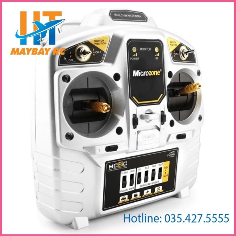 [Tặng kèm dây đeo TX] Bộ điều khiển 6 kênh microzone MC6C (TX RX nâng cấp)
