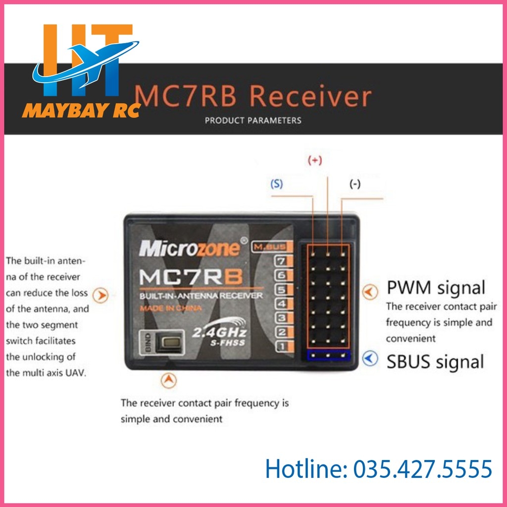[Tặng kèm dây đeo TX] Bộ điều khiển 6 kênh microzone MC6C (TX RX nâng cấp)