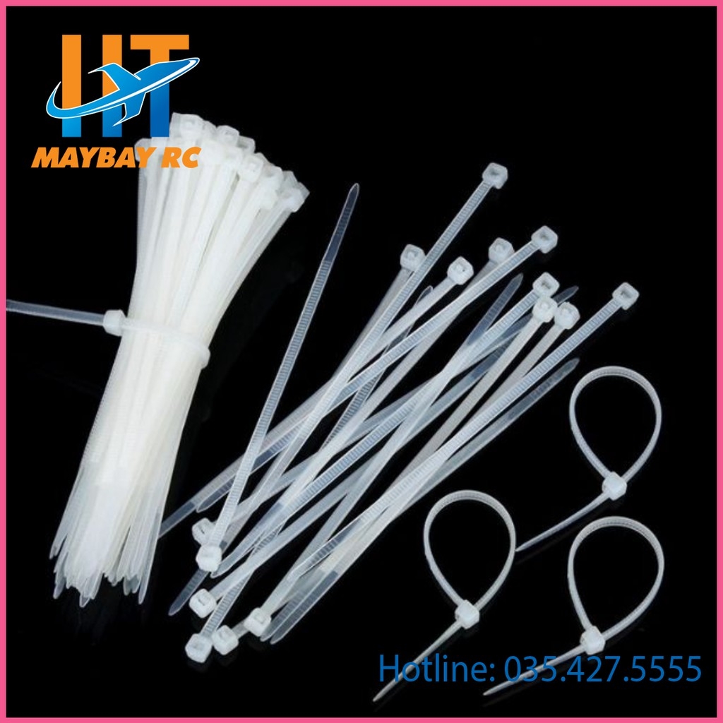 Combo 30 dây thít nhựa màu trắng loại 3x100mm, 4x 150mm