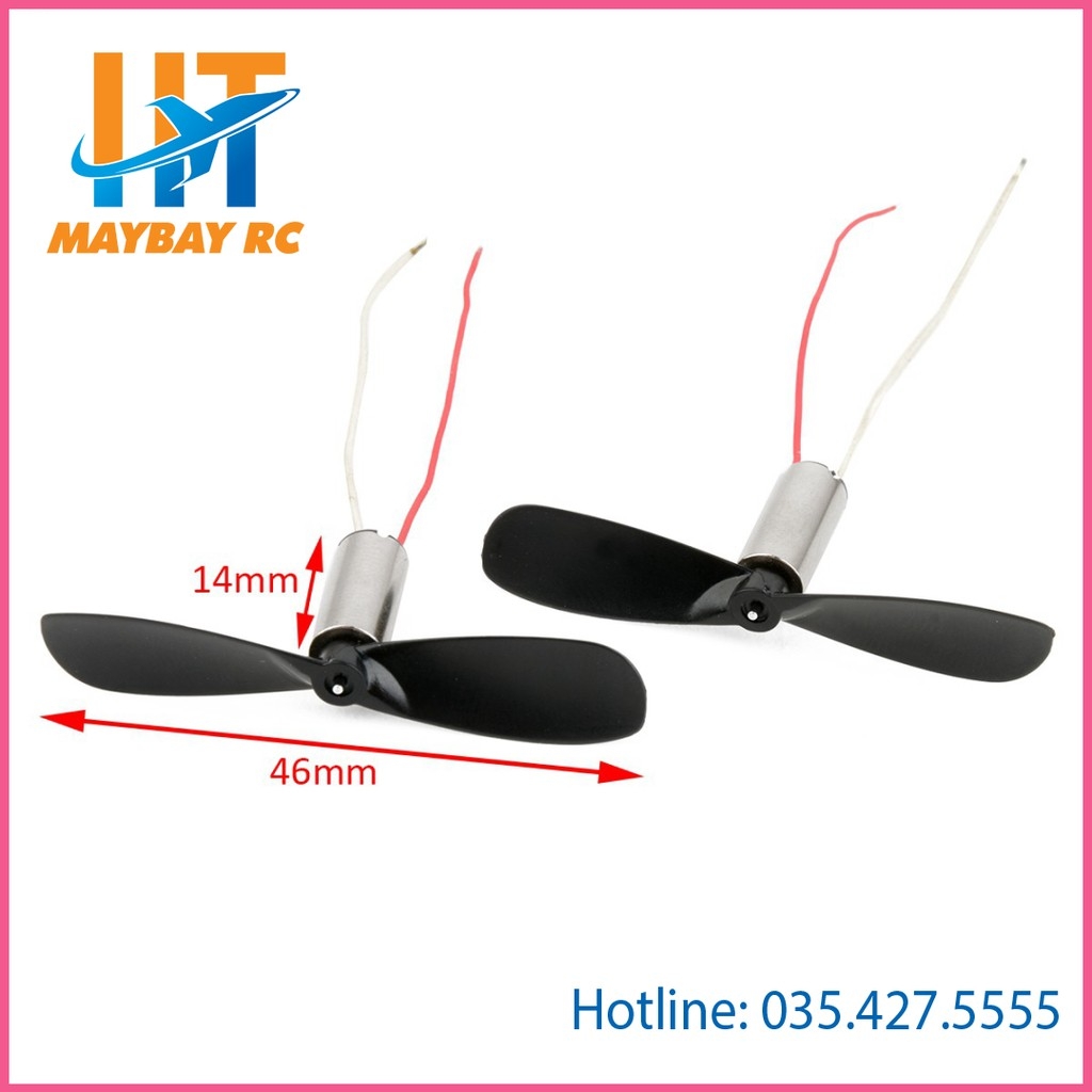 Set 2 Mô Tơ Máy Bay Trực Thăng Mini Dc 3.7v 0.1a 6mm X 14mm K151