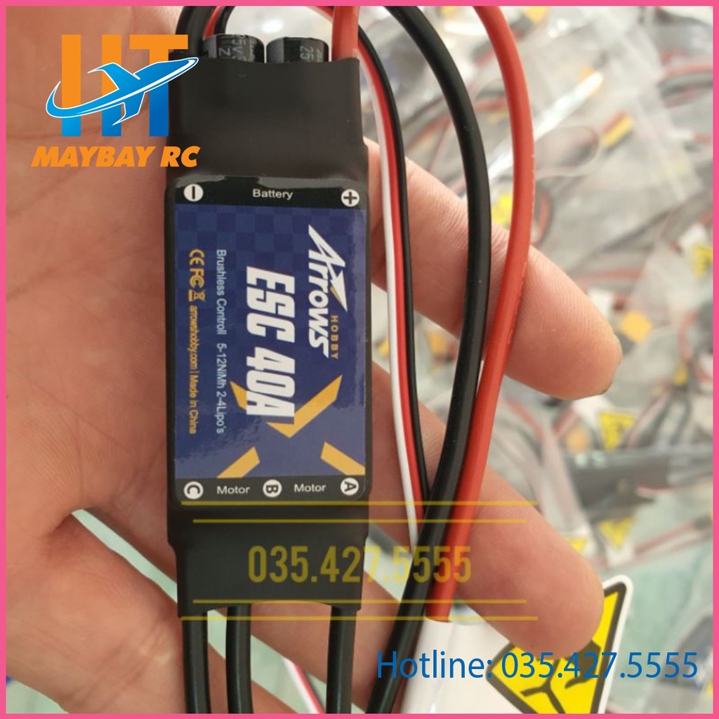 ESC Không Chổi Than Arrows hobby 40A 2s- 4s XT60.