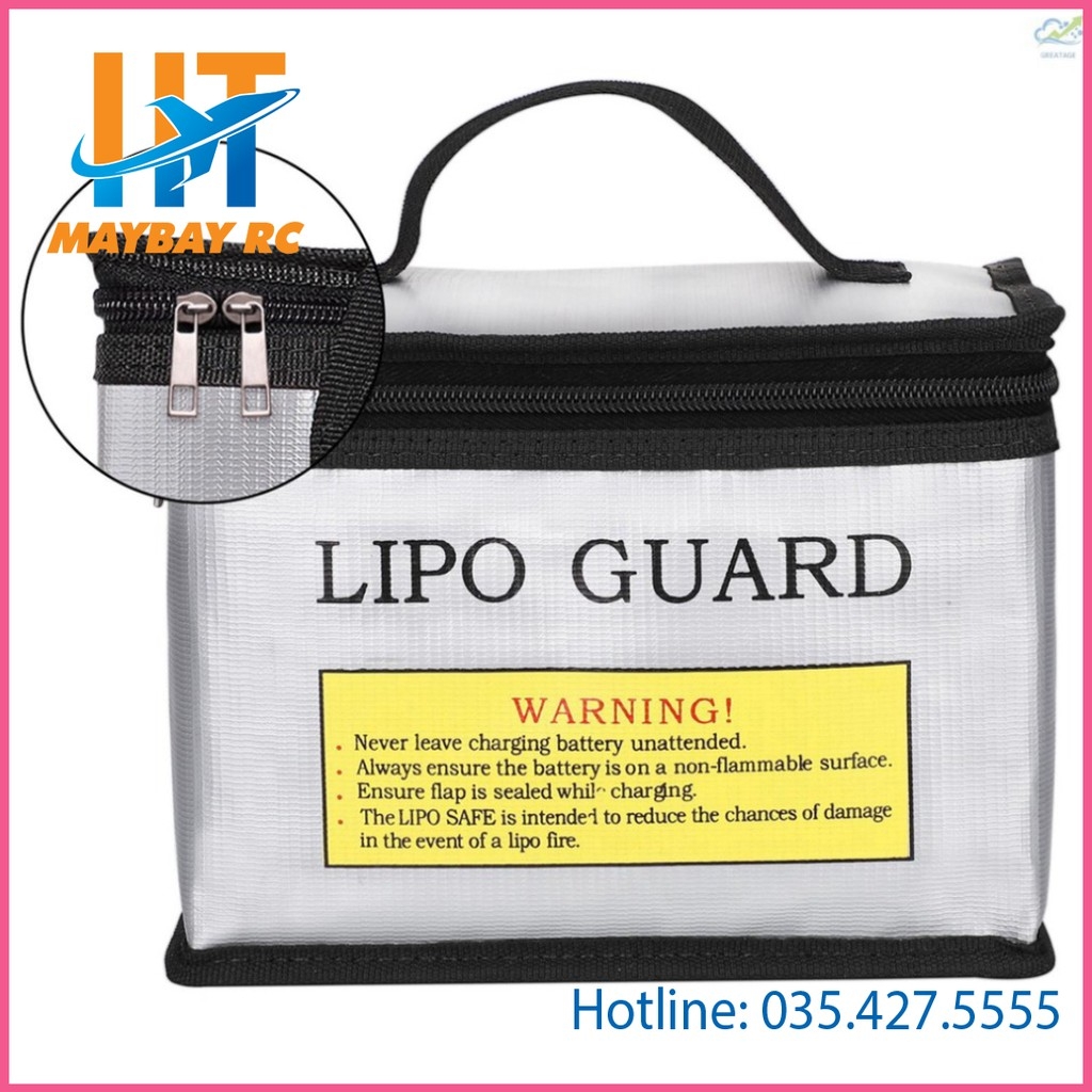 DJI Túi Đựng Pin Lipo An Toàn 215x145 X 165mm Chống Cháy Nổ Chống Thấm Nước