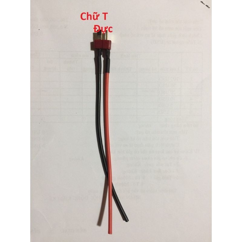 Jack nguồn jack chữ T đực , cái dây Awg 14