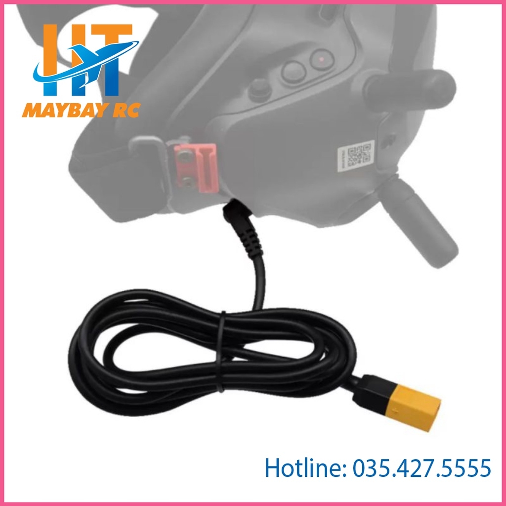 0Cáp Nguồn Kính FPV DC 5.5 Male (Đực) - XT60 Male (Đực) Cable For FPV Goggles 1.2 Mét