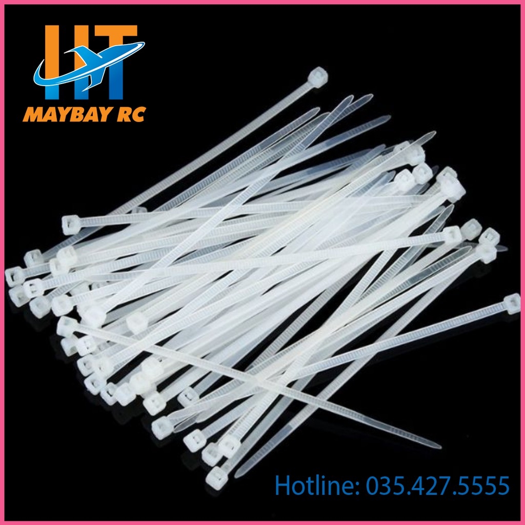 Combo 30 dây thít nhựa màu trắng loại 3x100mm, 4x 150mm