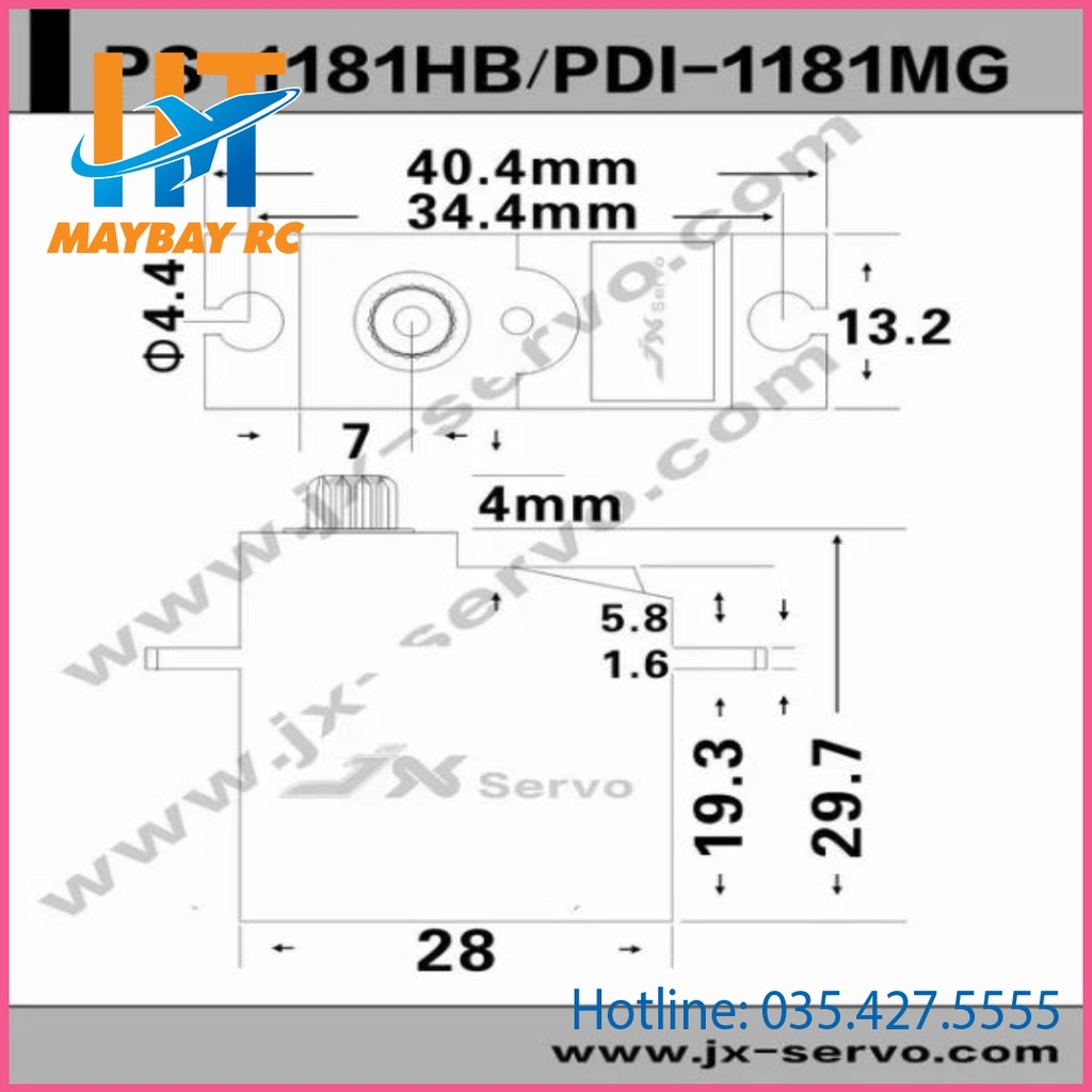 Động cơ Servo JX/PDI-1181MG/17g metal tooth / digital steering gear