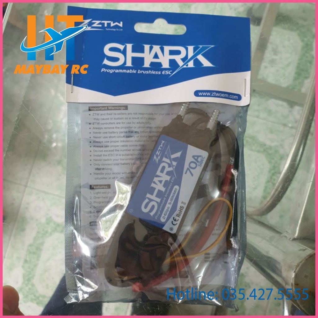 ESC ZTW Shark 60A/70A/80A tản nhiệt nước để chế tàu/cano điều khiển từ xa