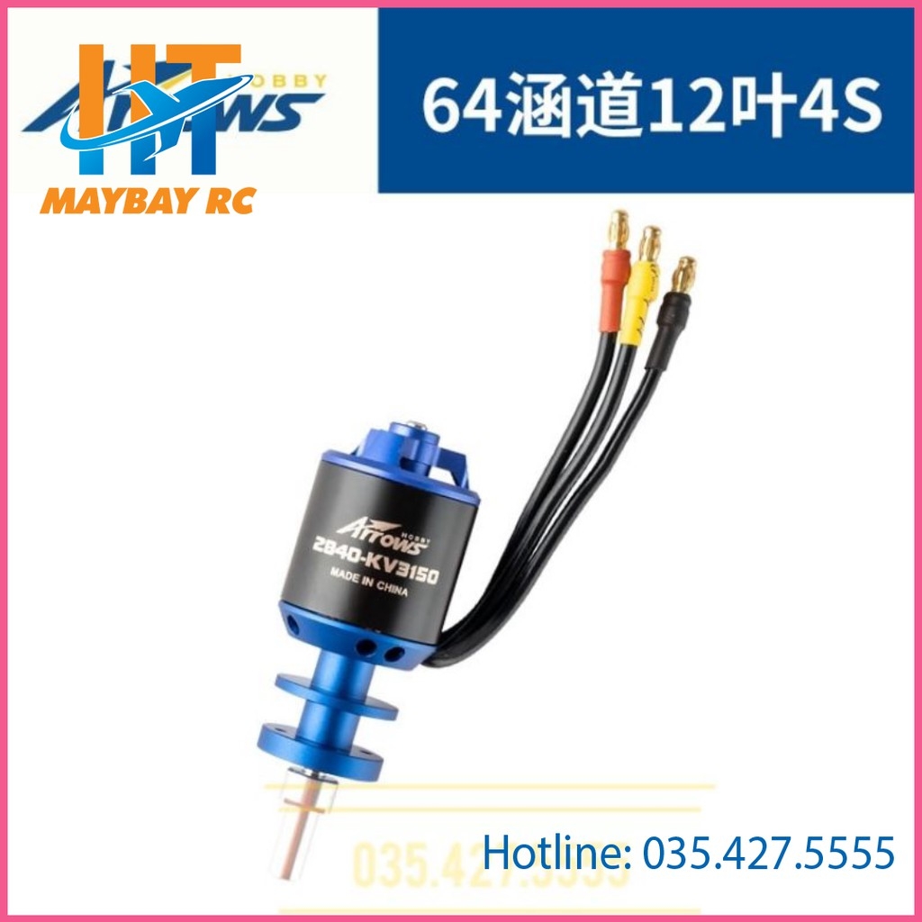 Động cơ Ducted Fan 64mm 12 lá 4S Arrows Rc