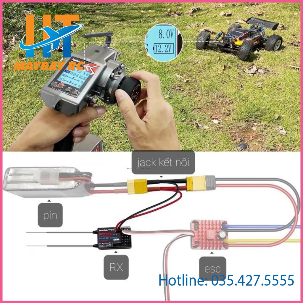 Bộ Thu tín hiệu RX Radiolink R7Fg 2.4g 7ch thích hợp tay rc4gs, rc6gs